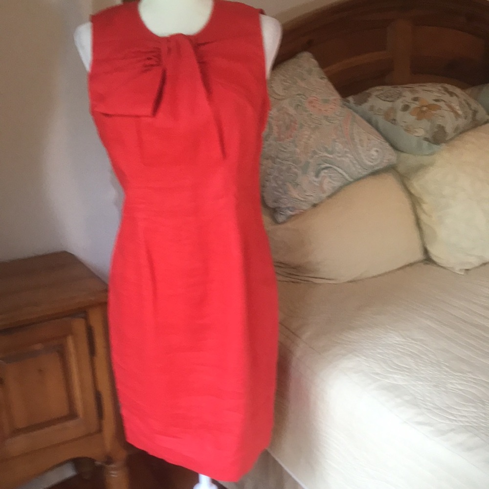 Adrienne Vittadini Linen Sleeveless Red Dress Size 4 NWT
